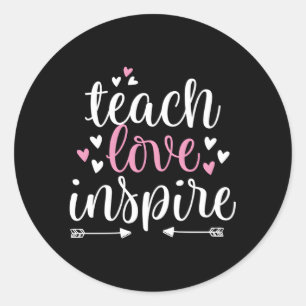 Adesivo Redondo Ensinar Amor Inspire Professor Ele