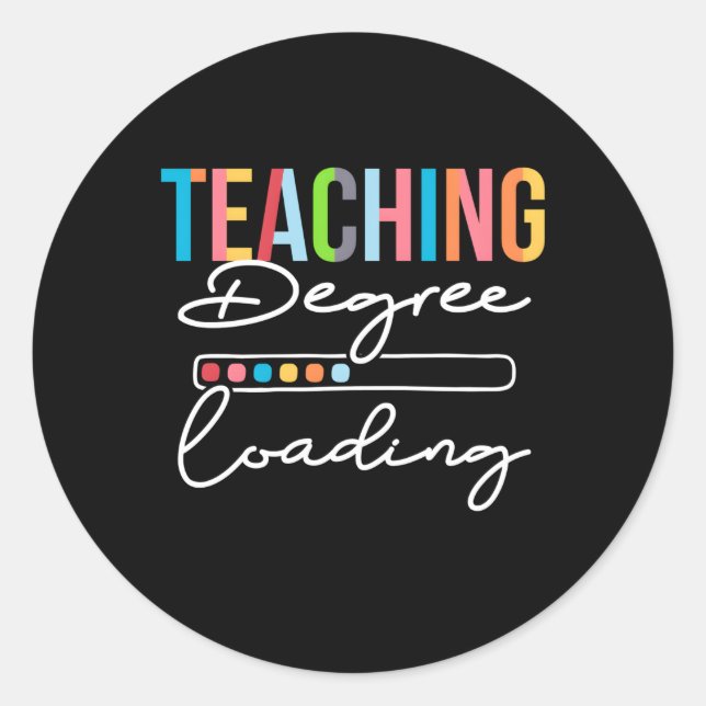 Adesivo Redondo Ensino Carregando Futuro Professor Para Ser (Frente)