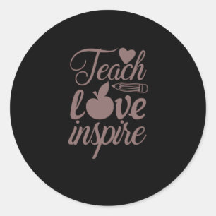 Adesivo Redondo Ensino de Amor de Ensino de Arte Café