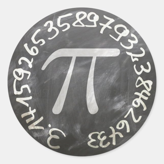 Adesivo Redondo Ensino De Chalkboard Pi Day Pi Day (Frente)