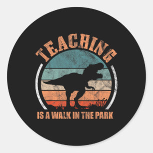 Adesivo Redondo Ensino É Uma Caminhada Em Park Engraçada Professor
