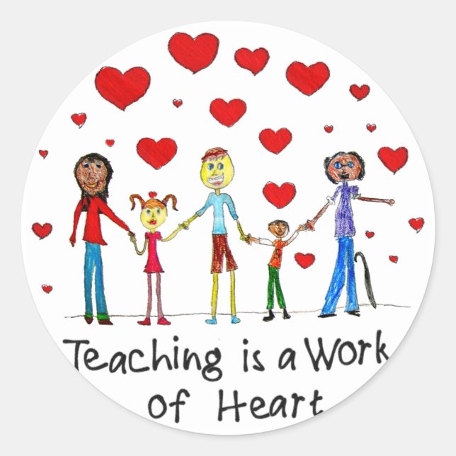 Adesivo Redondo Ensino é uma obra de autocolantes (Frente)