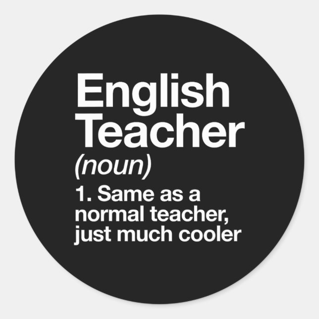 Adesivo Redondo Ensino Inglês Definição De Professores Diversão De (Frente)