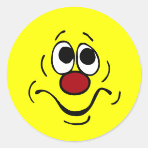 Adesivo Redondo Entediado Rosto Engraçado