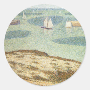 Adesivo Redondo Entrada para o Porto por Georges Seurat, Arte Anti