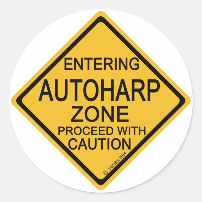 Adesivo Redondo Entrando na Zona Autoharp (Frente)