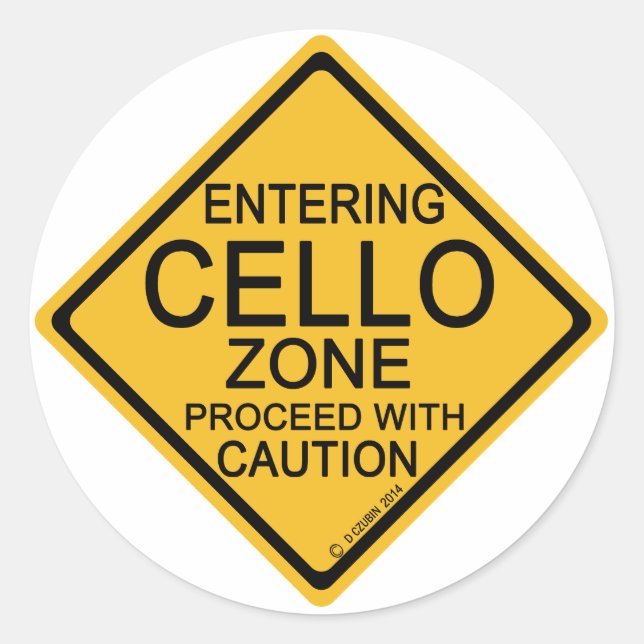 Adesivo Redondo Entrando na Zona Cello (Frente)