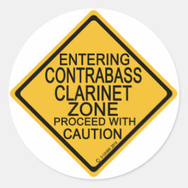 Adesivo Redondo Entrando na zona Clarinet do Contrabass