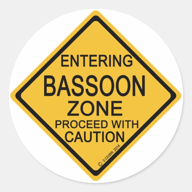 Adesivo Redondo Entrando na Zona de Bassoon (Frente)