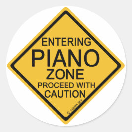 Adesivo Redondo Entrando na Zona do Piano