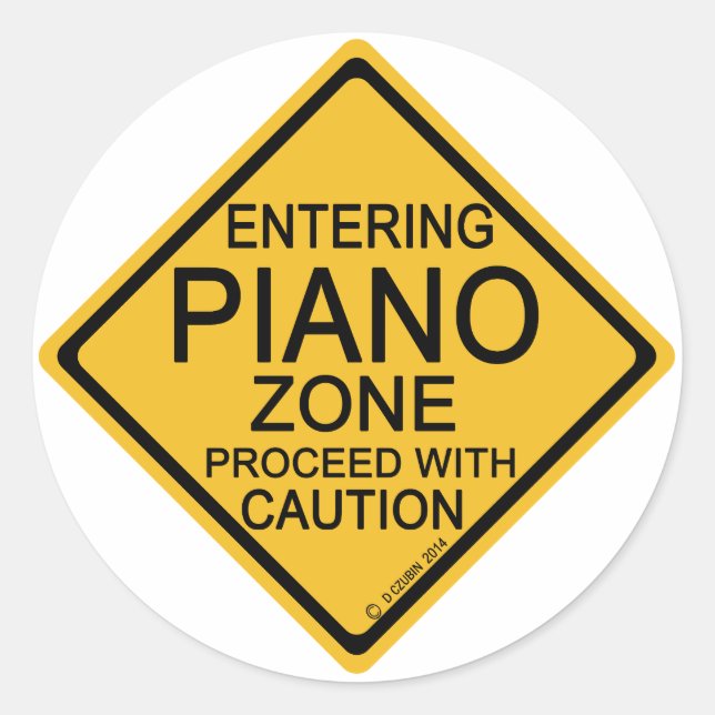 Adesivo Redondo Entrando na Zona do Piano (Frente)