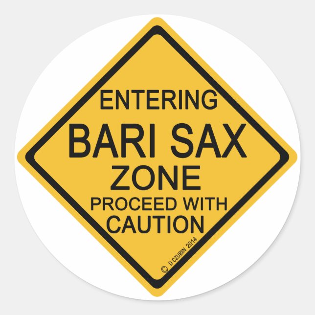 Adesivo Redondo Entrando na Zona Sax de Bari (Frente)