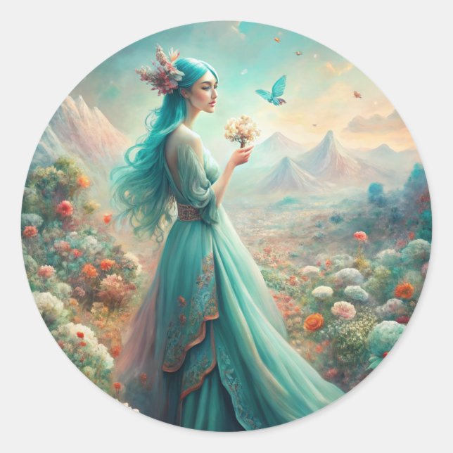 Adesivo Redondo Entre as Flores (Frente)