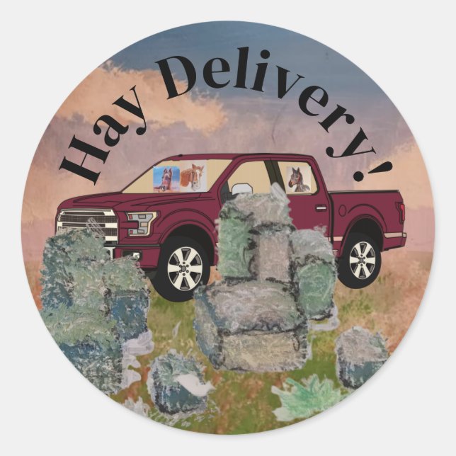 Adesivo Redondo entrega de feno (Frente)