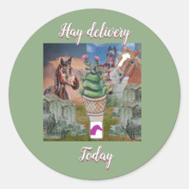 Adesivo Redondo entrega de feno hoje