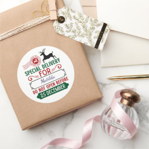 Adesivo Redondo Entrega de Natal Especial Personalizada