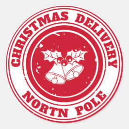 Adesivo Redondo entrega de natal no Polo Norte