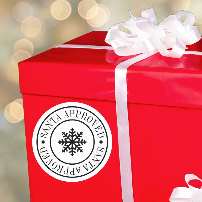 Adesivo Redondo Entrega de presentes aprovada para Papais noeis de (Criador carregado)