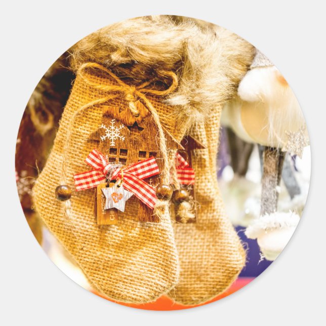 Adesivo Redondo Entrega Especial De Natal De Papais noeis (Frente)