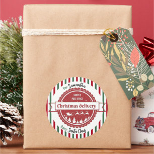 Adesivo Redondo Entrega Especial De Natal De Papais noeis