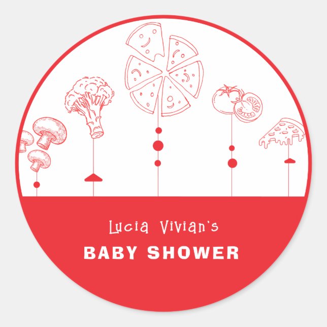 Adesivo Redondo Entrega especial de pizza (Frente)