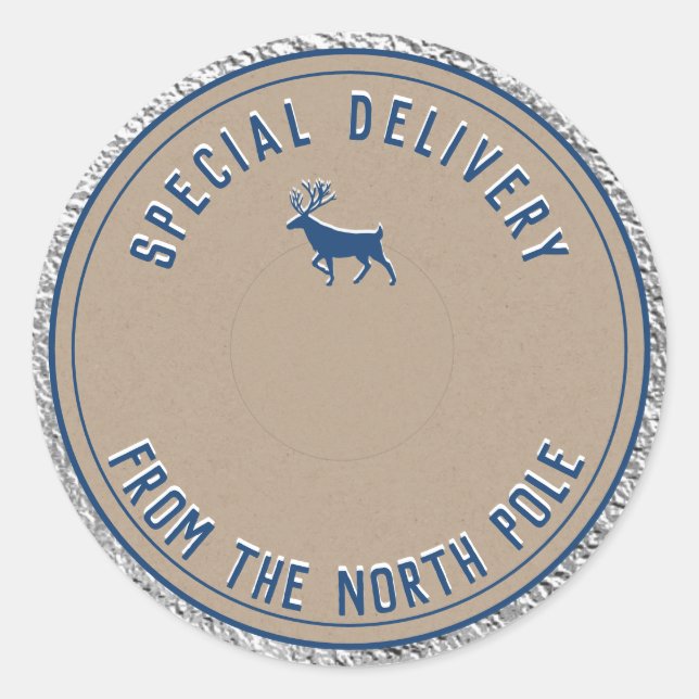 Adesivo Redondo Entrega Especial Do Polo Norte (Frente)