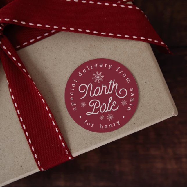 Adesivo Redondo Entrega Especial do Polo Norte - Natal Personaliza (Criador carregado)