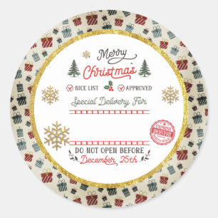 Adesivo Redondo Entrega Especial Personalizada do Papai Noel do Po