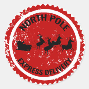 Adesivo Redondo Entrega Expressa do Polo Norte