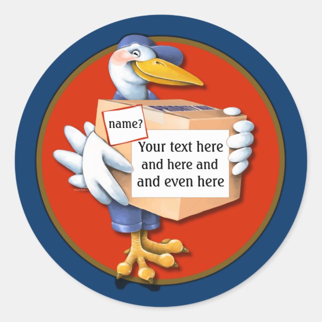 Adesivo Redondo Entrega postal com sorriso (Frente)