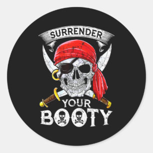 Adesivo Redondo Entregue Sua Buceta Taxa Caveira Jolly Roger Engra
