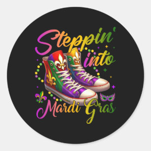 Adesivo Redondo Entrevistando Mardi Gras Sneakers Mulheres Rainha