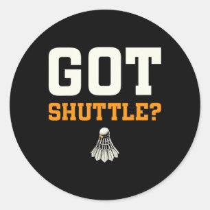 Adesivo Redondo Entusiasta de Badminton do Shuttle