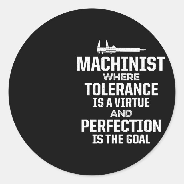Adesivo Redondo Entusiasta de Ferramentas de Operador de Máquina M (Frente)