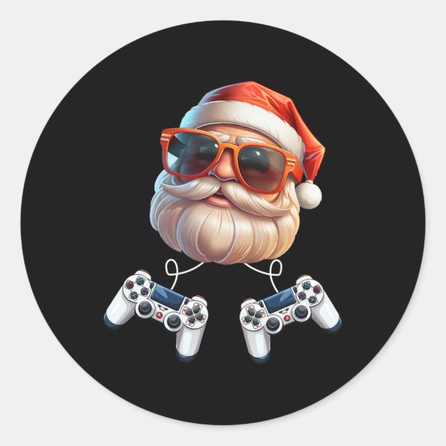 Adesivo Redondo Entusiasta de jogos de jogos de jogos com controla (Frente)