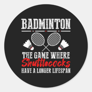 Adesivo Redondo Entusiasta de Peteca de Badminton Treinador de Rac