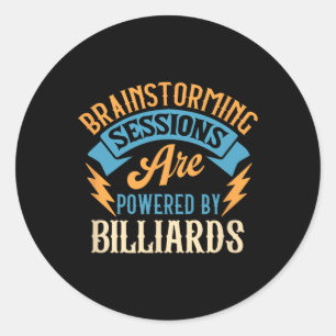 Adesivo Redondo Entusiasta de Sessões de Brainstorming Billiards