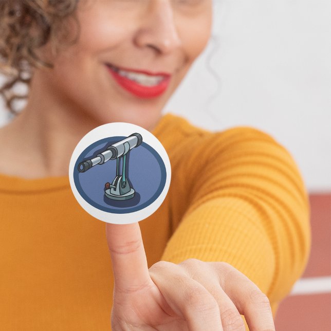 Adesivo Redondo Entusiasta do entusiasta do telescópio Vintage (Criador carregado)