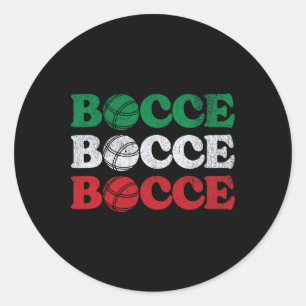 Adesivo Redondo Entusiasta do Jogo de Boliche Retrô de Grama Bocce