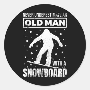 Adesivo Redondo Entusiasta do Vovô Snowboard do Snowboarder