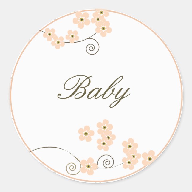 Adesivo Redondo Envelope Adorado Para Sempre Pêssego De Selo (Frente)