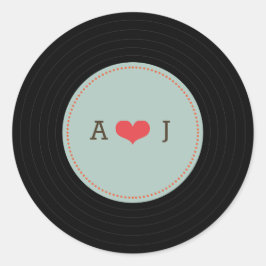 Adesivo Redondo Envelope Azul De Casamento Do Registro De Vinilo R