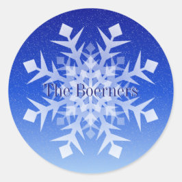 Adesivo Redondo Envelope Bag Sticker Christmas Snowflake Name