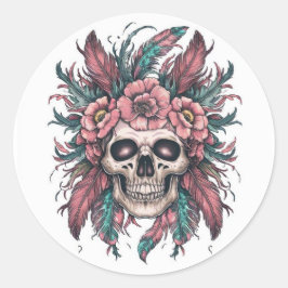 Adesivo Redondo Envelope Caveira Artes e Artesanatos de Halloween