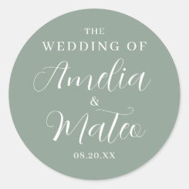 Adesivo Redondo Envelope de Caligrafia Elegante