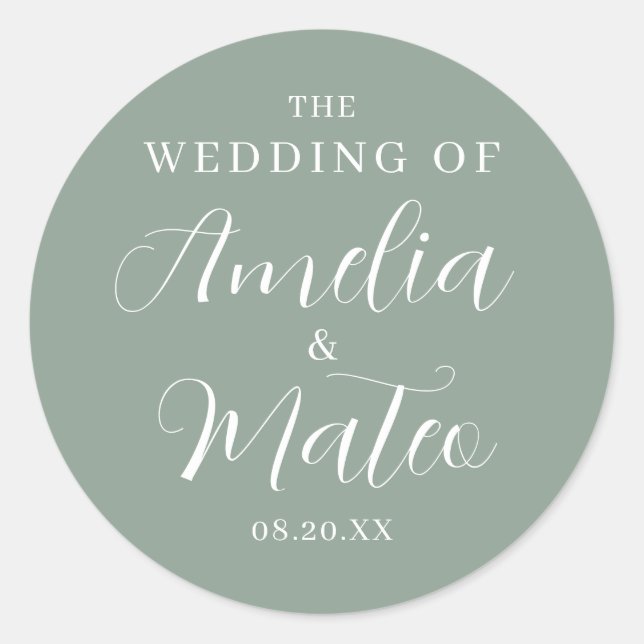 Adesivo Redondo Envelope de Caligrafia Elegante (Frente)