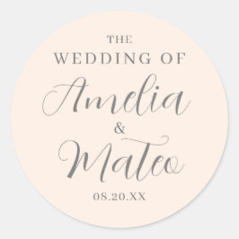 Adesivo Redondo Envelope de Casamento de Caligrafia Verde Emerald 