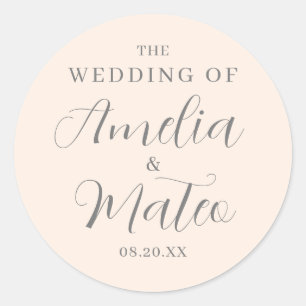 Adesivo Redondo Envelope de Casamento de Caligrafia Verde Emerald