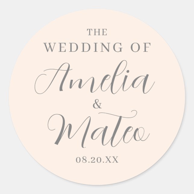 Adesivo Redondo Envelope de Casamento de Caligrafia Verde Emerald  (Frente)