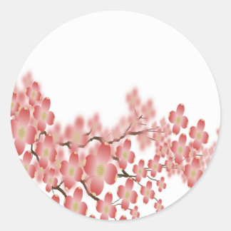 Adesivo Redondo Envelope de Casamento Design Dogwood